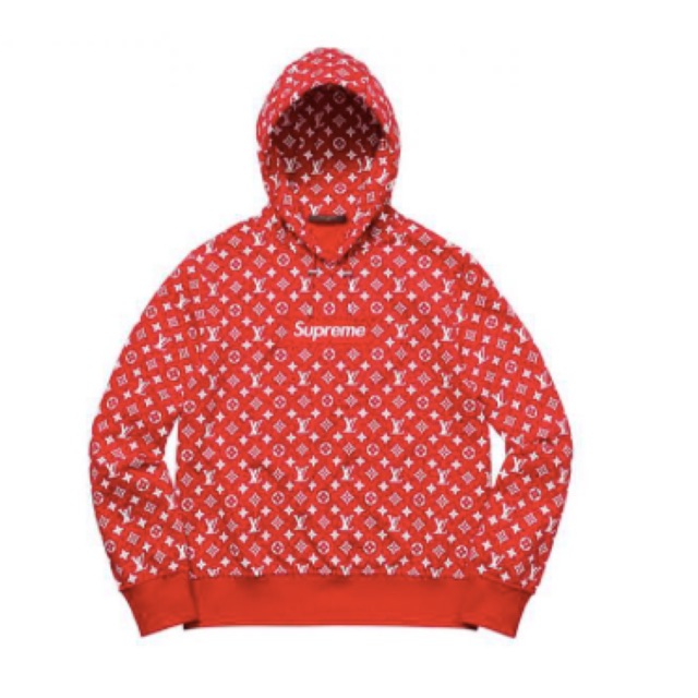 louis vuitton red supreme hoodie