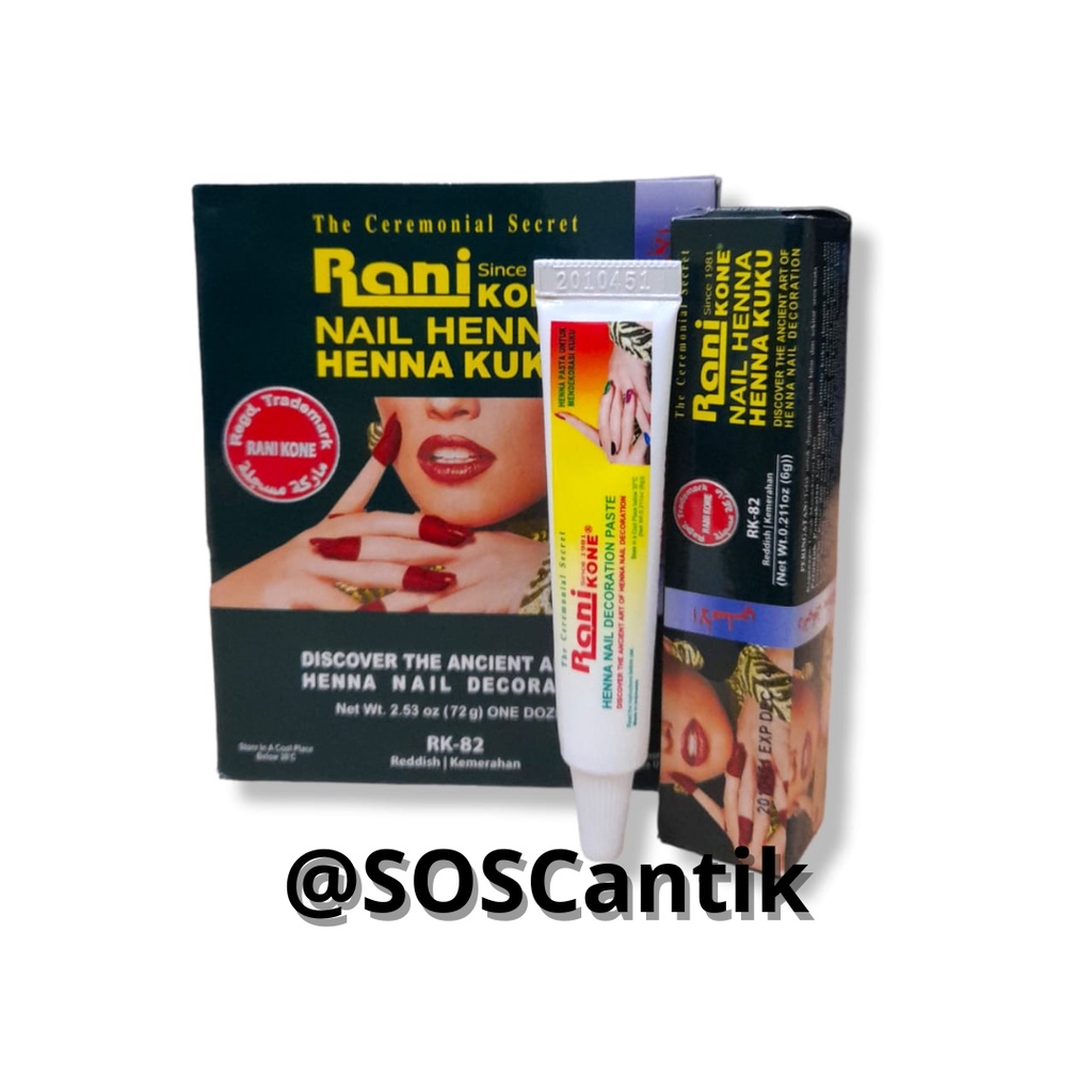 HENNA RANIKONE RK 82 NAIL DECORATION PASTE GREEN PACK 6 GRAM | KUTEK HENNA RANI KONE MERAH
