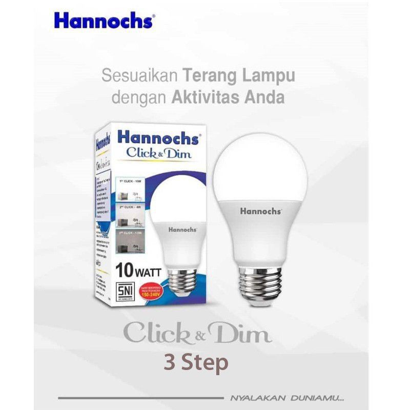 Hannochs Click &amp; Dim 10 watt / Hannochs 1 Lampu 3 Jenis Watt