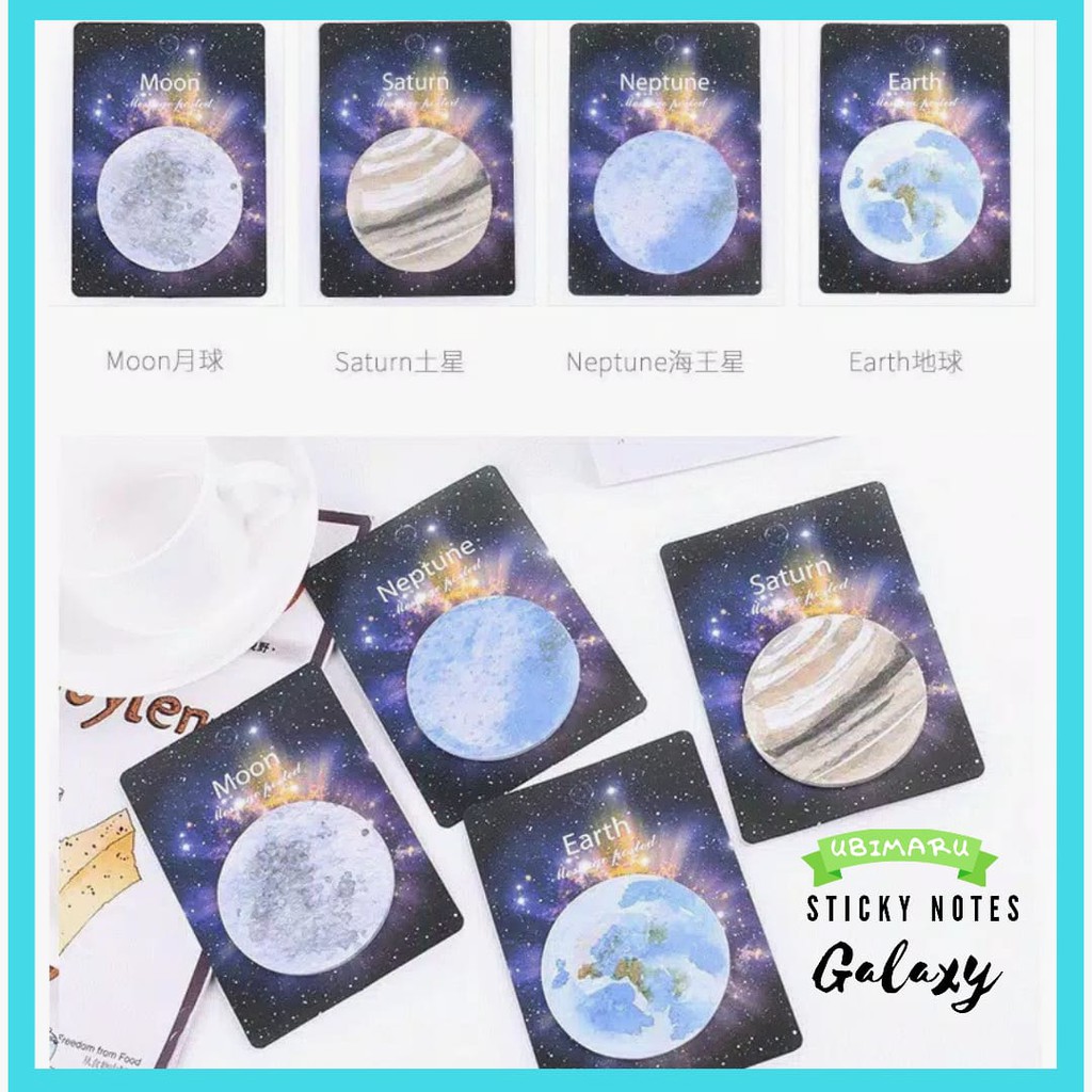 

[UBIMARU] PLANET GALAXY UNIVERSES STICKY NOTE MEMO PADS