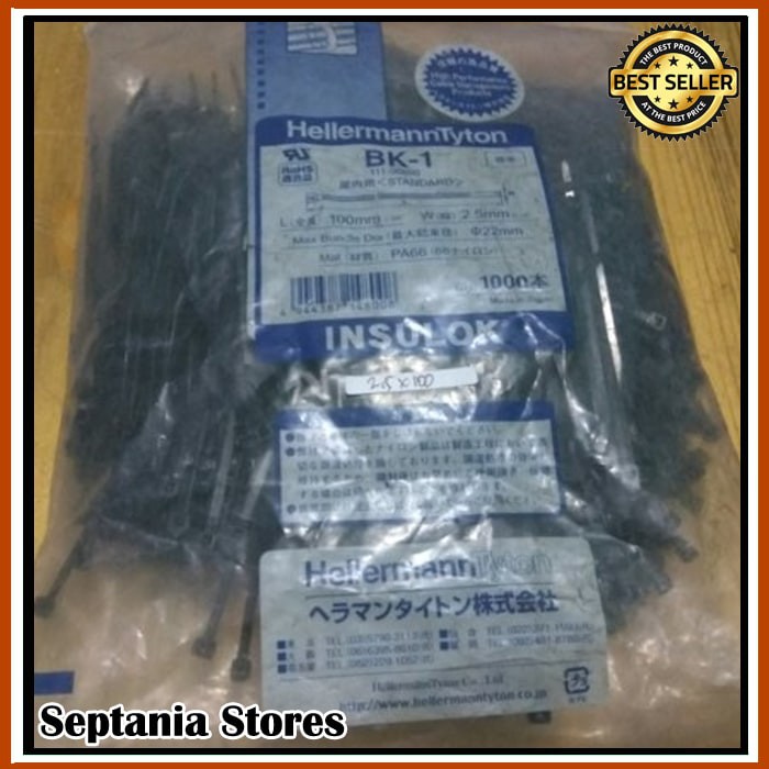 

kabel ties-tali ties 2.5 x 100mm hitam isi 1000pcs