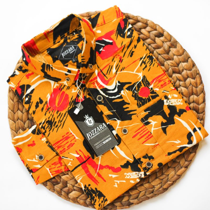 kemeja motif pria lengan panjang - kemeja casual - quality super premium