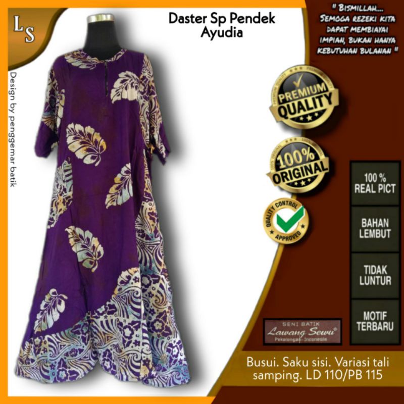 DASTER SP PENDEK AYUDIA 05 BATIK LAWANG SEWU ORIGINAL PREMIUM