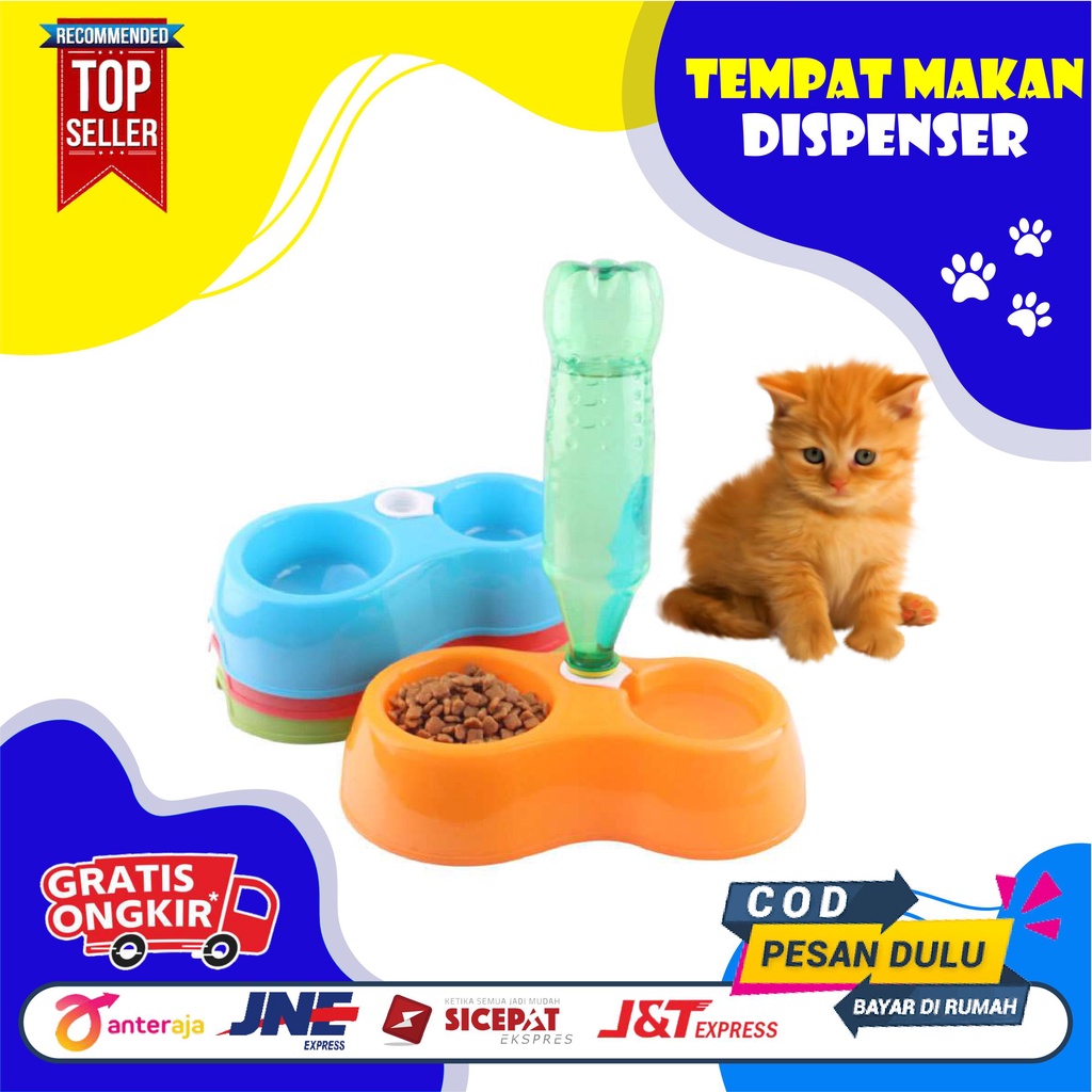 Tempat makan minum kucing anjing Dispenser auto water GANTUNG Impor (tidak termasuk botol) Tempat Pakan dan Minum Hewan Kucing Anjing Dobel Botol Tipe Small / Pet Bowl Kucing TEMPAT MAKAN MINUM KUCING ANJING OTOMATIS MANGKOK BOTOL