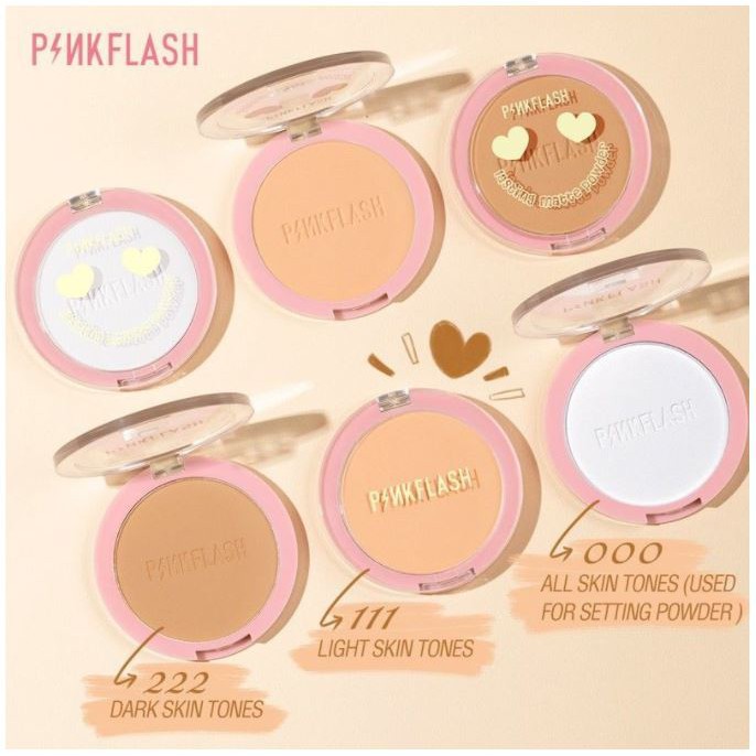 ★ BB ★ PINKFLASH Lasting Matte Pressed Powder | Bedak Padat