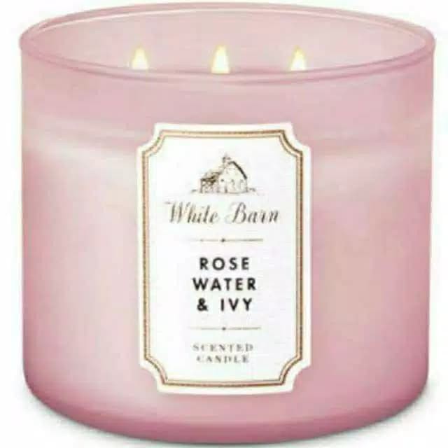 Bath & Body Works BBW Rose Water and Ivy 3-Wick Scented Candle