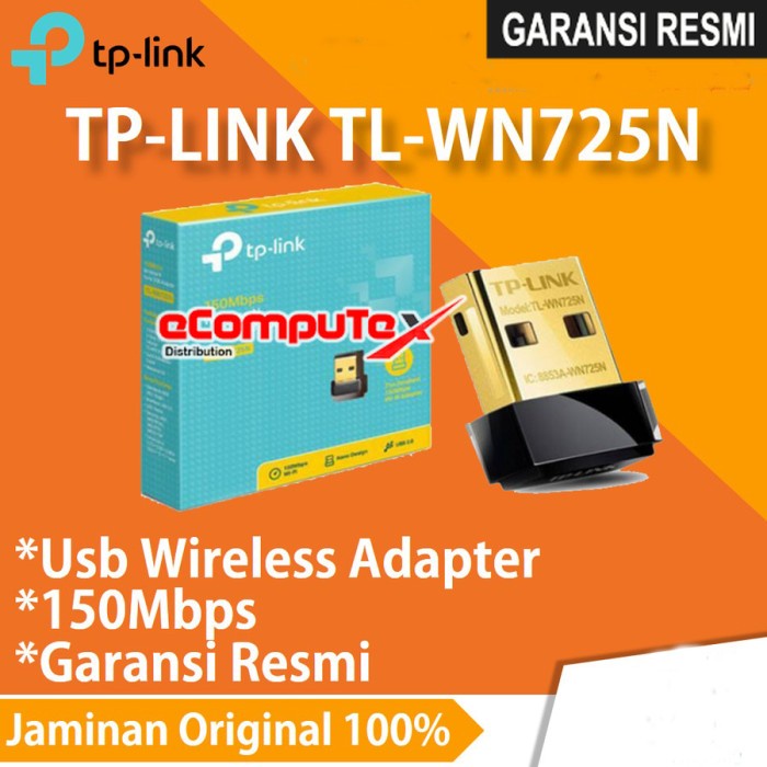 TP LINK TL WN725N / WN 725N USB DONGLE WIRELESS ADAPTER WIFI 150MBPS - GARANSI RESMI