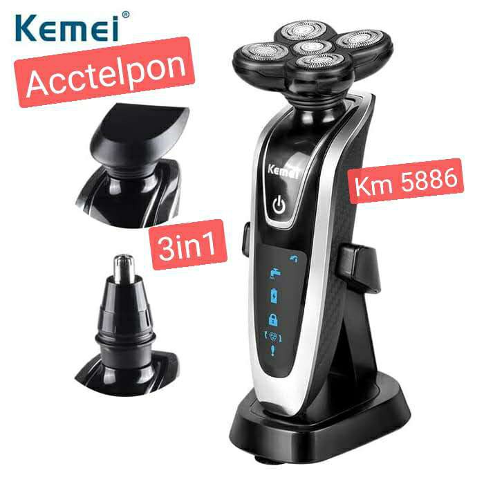 Kemei Alat Cukur Elektrik 3 in 1 Shaver Trimmer Razor KM-5886