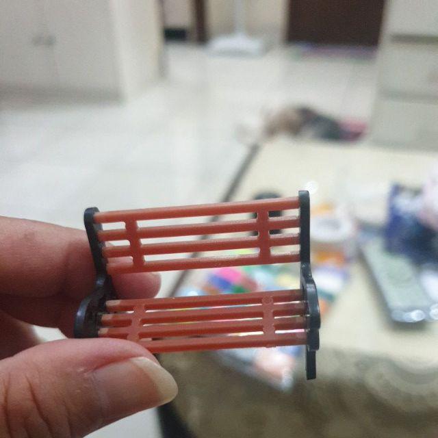[bayar Di Tempat]gregorio Mini Ornament Miniatur Bangku Taman Kerajinan Diy House Decor Model Bangku