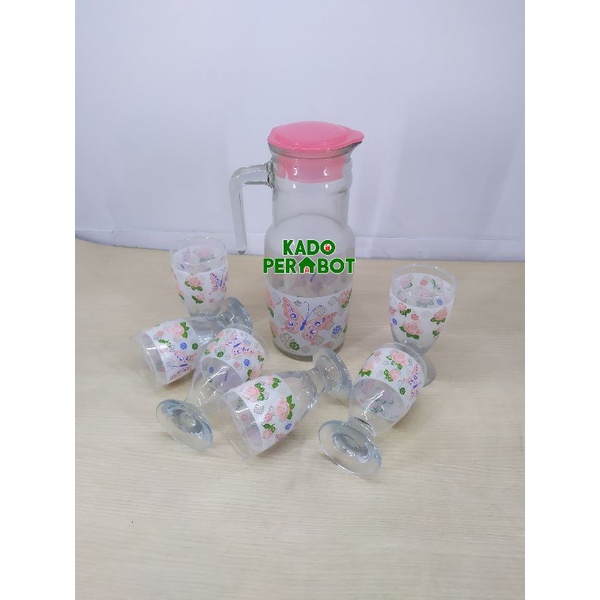 teko kaca set italiano - teko set lebaran - teko gelas cantik lebaran