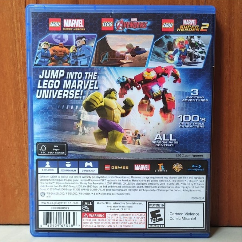 Lego Marvel Collection PS4 Kaset Lego Colection Playstation PS 4 5 Legomarvel CD BD Game Super Heroes 1 2 ps5 games avengers batman lego star wars spiderman captain america avenger reg 3 region asia