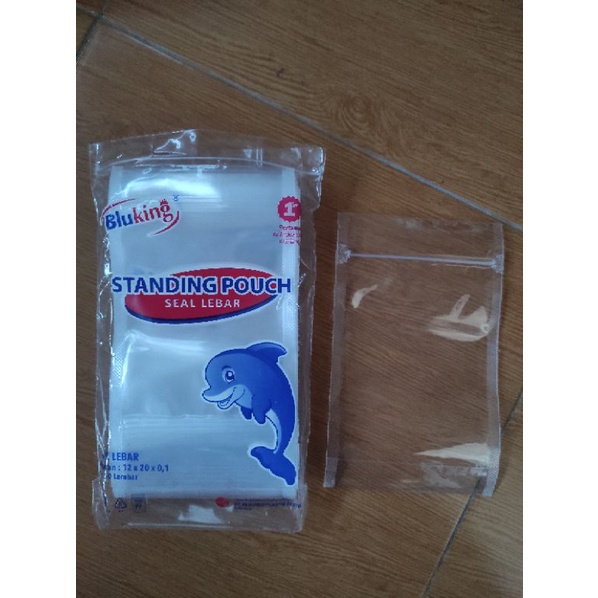 STANDING POUCH DOUBLE SEAL 12 X 20 PLASTIK KLIP ISI 50