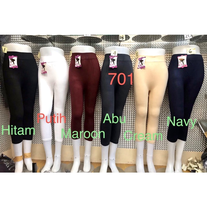 Celana Leging | Legging Bahan Rajut/Spandex 7/8 PEARL 701 Freesize Polos