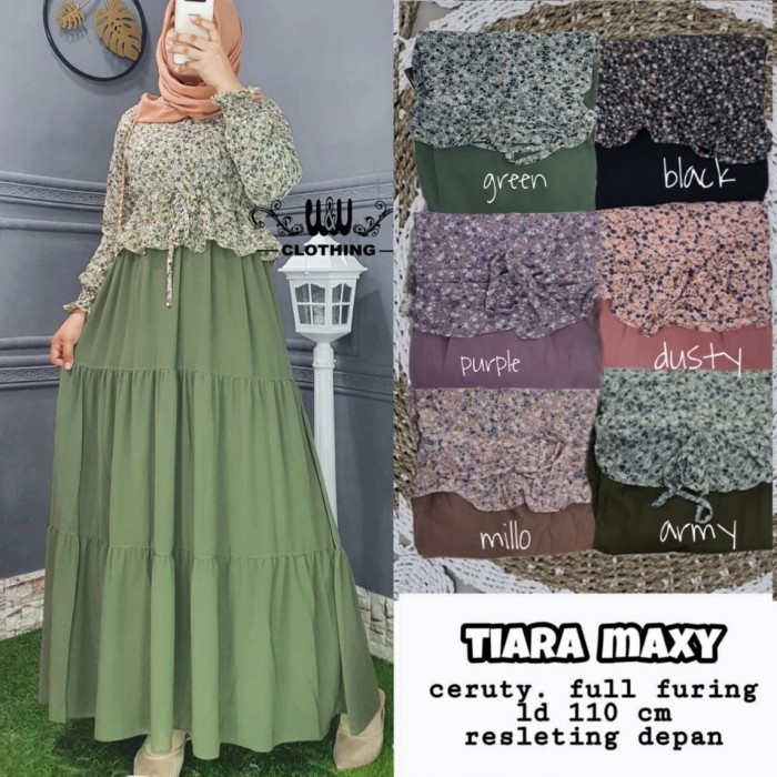 TIARA MAXI DRESS CERUTY FULL FURING LD 110 BAGUS MURAH