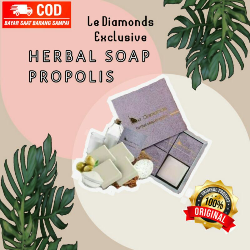 (PROMO) Sabun Wajah - Herbal Soap Propolis Le Diamonds Ori Bpom - Mencerahkan - Menghilangkan Bekas 