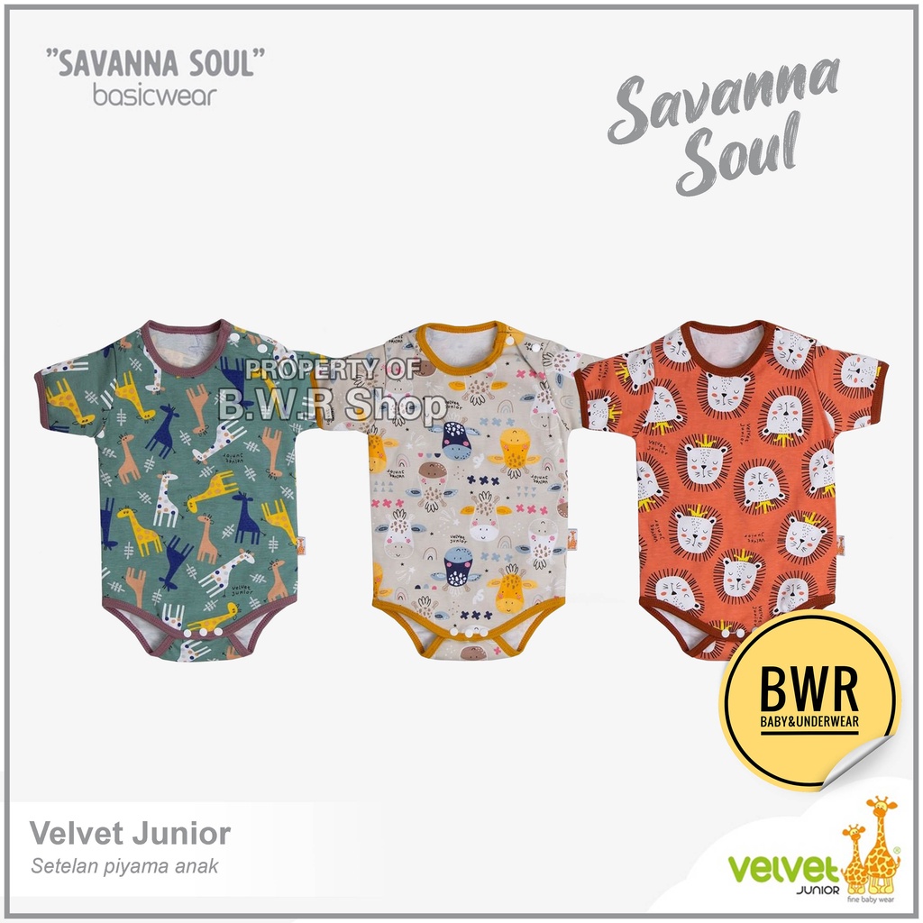 Jumper Velvet Junior SAVANNA SOUL SEGITIGA / Jumsuit Jumper Bayi Newborn Segtiga Babysuit | Bwr