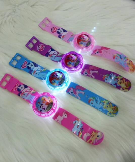 Jam Tangan Anak Proyrktor Lampu Laser Dan Melodi Karakter Litle Pony