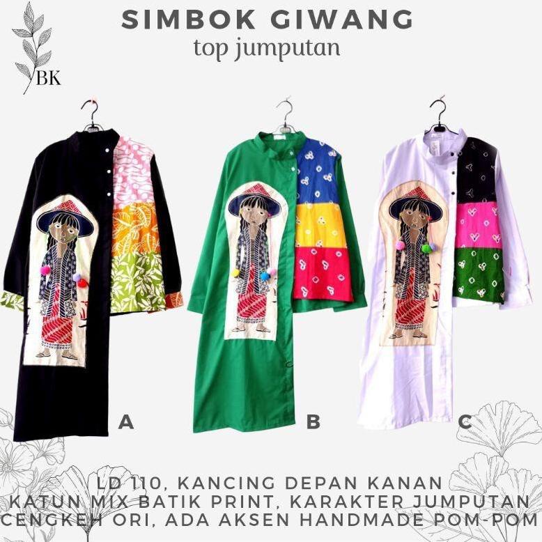 PREMIUM Top Simbok Giwang #2 Blouse Batik Kombinasi Jumputan Formal Casual Cantik Modern Kekinian [G