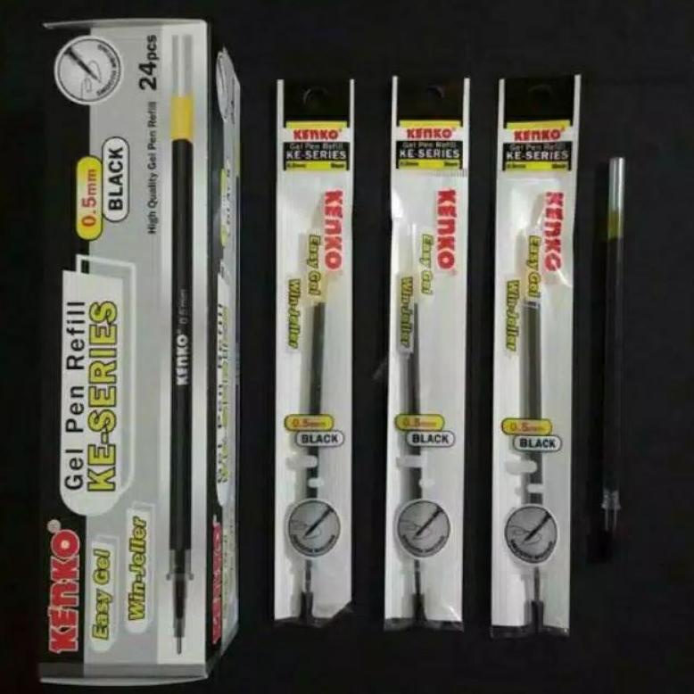

((BISA COD)) KENKO Gel Pen Refill KE-SERIES hitam / biru 1 BOX / 24 Pcs