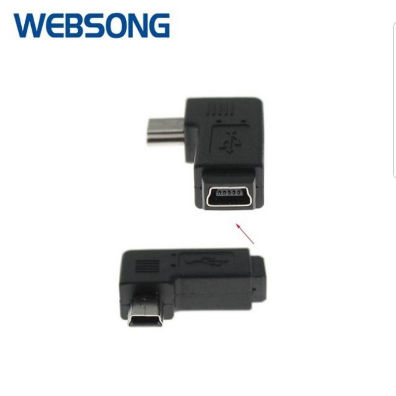 Connector USB Mini 5P Male to Female L Shape websong