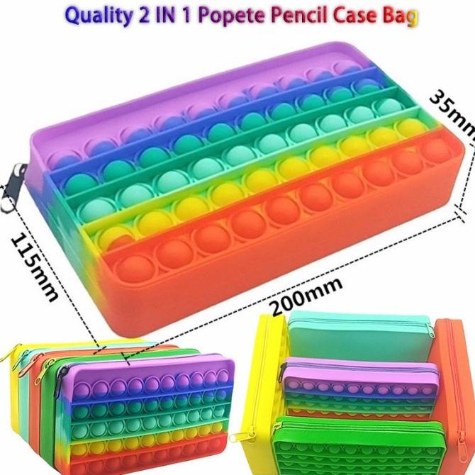 

Tempat Pencil Anak Pop It Pensil Case 2 In 1 Silicone