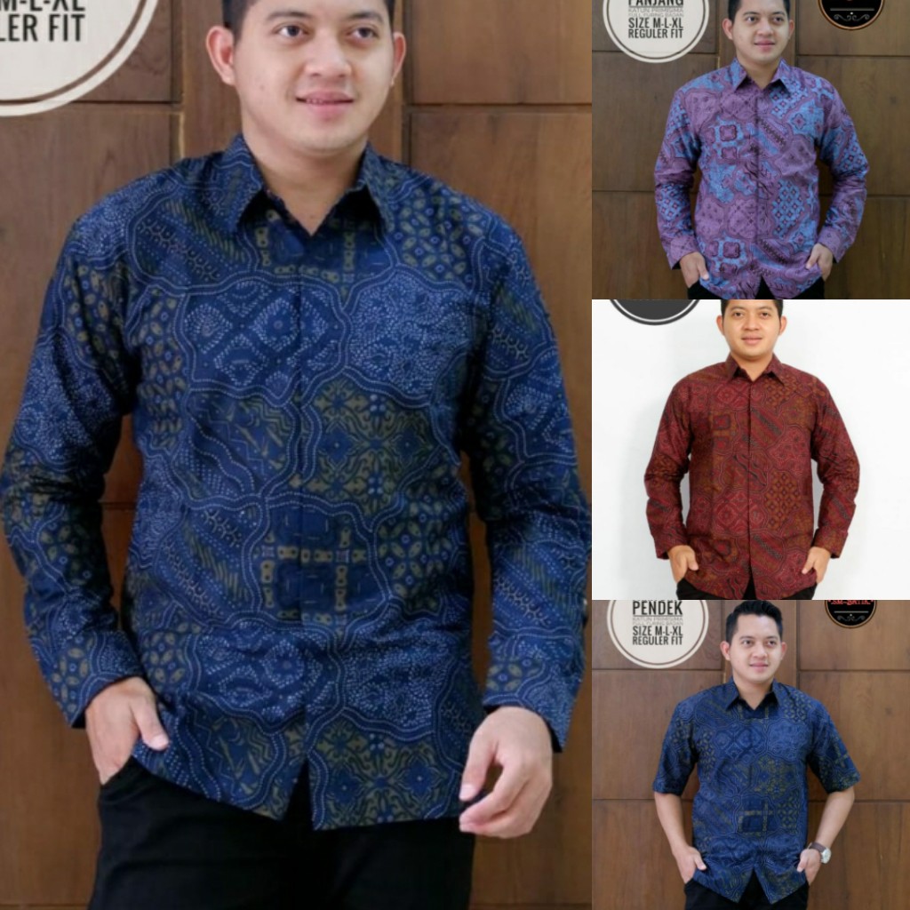 BAJU BATIK MAGENTA NAVY UNGU LILAC kemeja pria PANJANG terbaru ORIGINAL PENDEK PREMIUM KEKINIAN