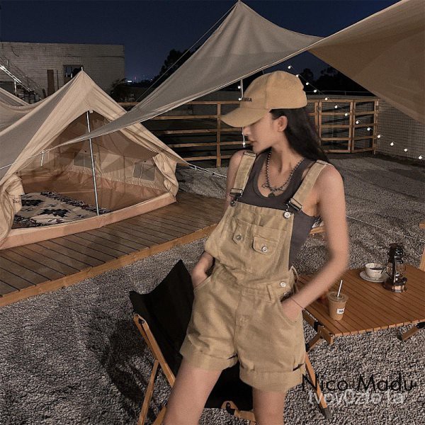 NICO##OVERALL JEANS CELANA/TALI PINGGANG WANITA/TALI BAHU JEANS WANITA PINGGANG TINGGI PELANGSING LONGGAR LEBAR KAKI PENDEK JUMPSUIT WORKWEAR LURUS