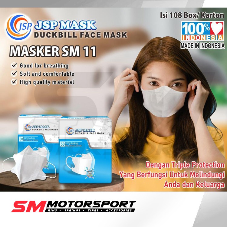 JSP Masker Duckbill Duck Bill Medis Elegan SM11 Surgical Mask isi 50