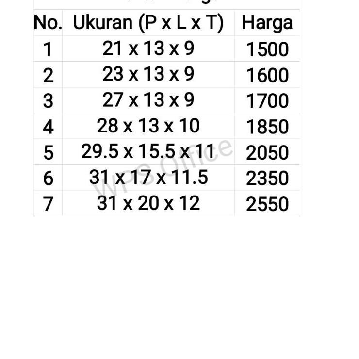 

GROSIR [20PCS] DIE CUTTING DUS BOX KARDUS PACKING POLOS KOTAK KARTON 28 x 27 x 23 x 21 x 13 x 9