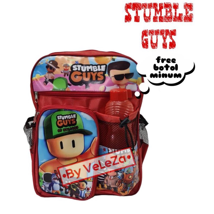 Tas Stumble guys Tas ransel anak karakter stumble guys gratis botol minum - tas anak