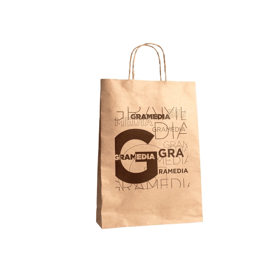 Jual Gramedia Paper Bag Kraft Twisted M Shopee Indonesia