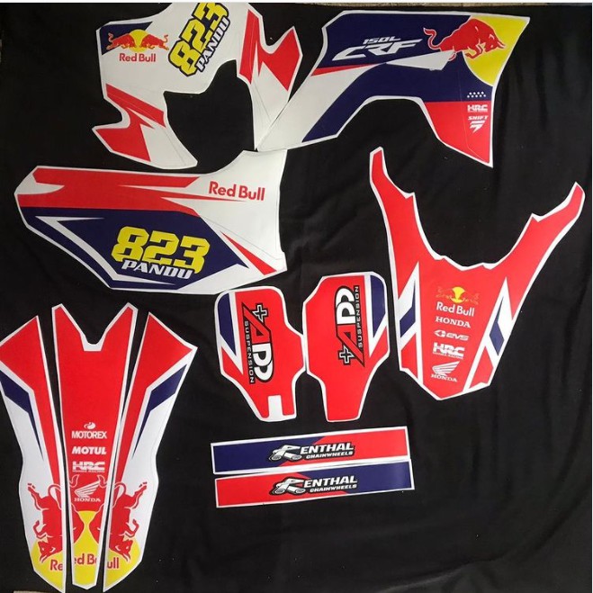 Decal Stiker CRF 150 L Dekal Sticker Striping Custom Full Body CRF 150L Red Bull