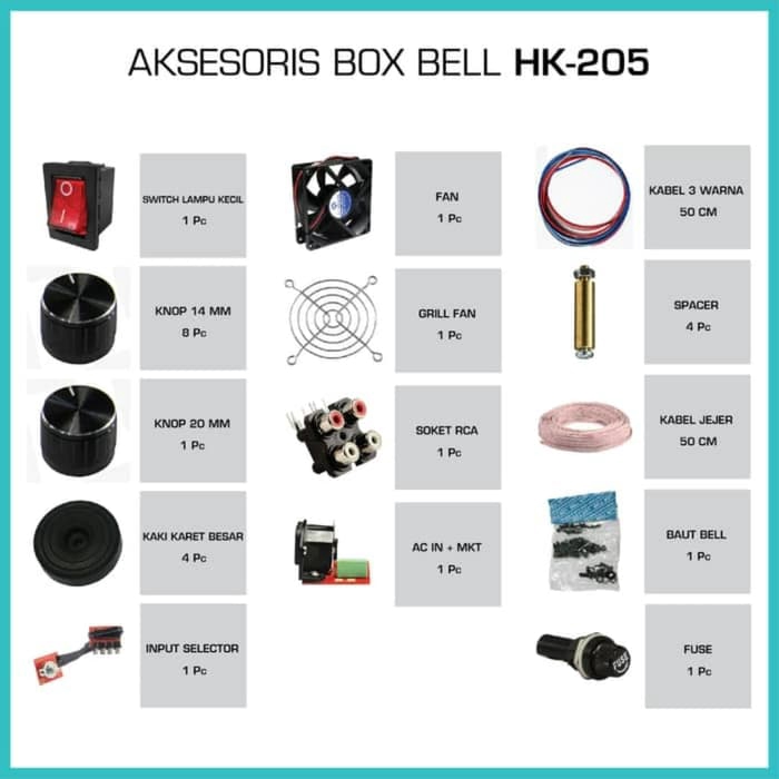 Aksesories Box Bell HK-205 / aksesoris box bell