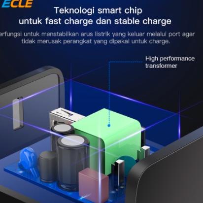 ➷ Original Kepala Charger/Adaptor Charger 2.1A Fast Charging 3 lubang USB (Iphone/Android) ➡