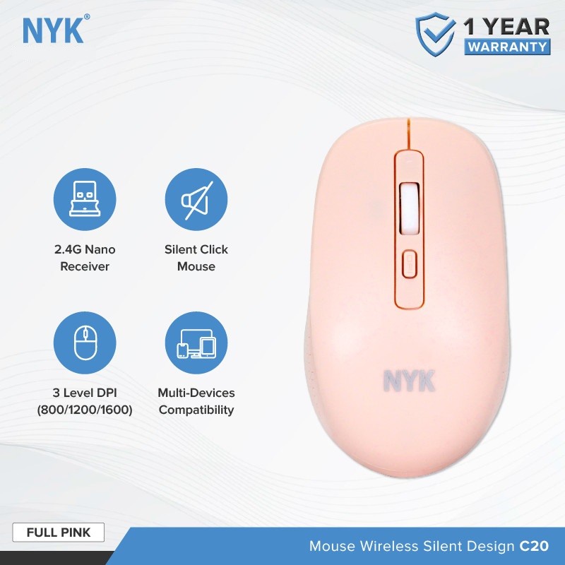 Mouse Wireless Silent NYK C20 Design Style Color