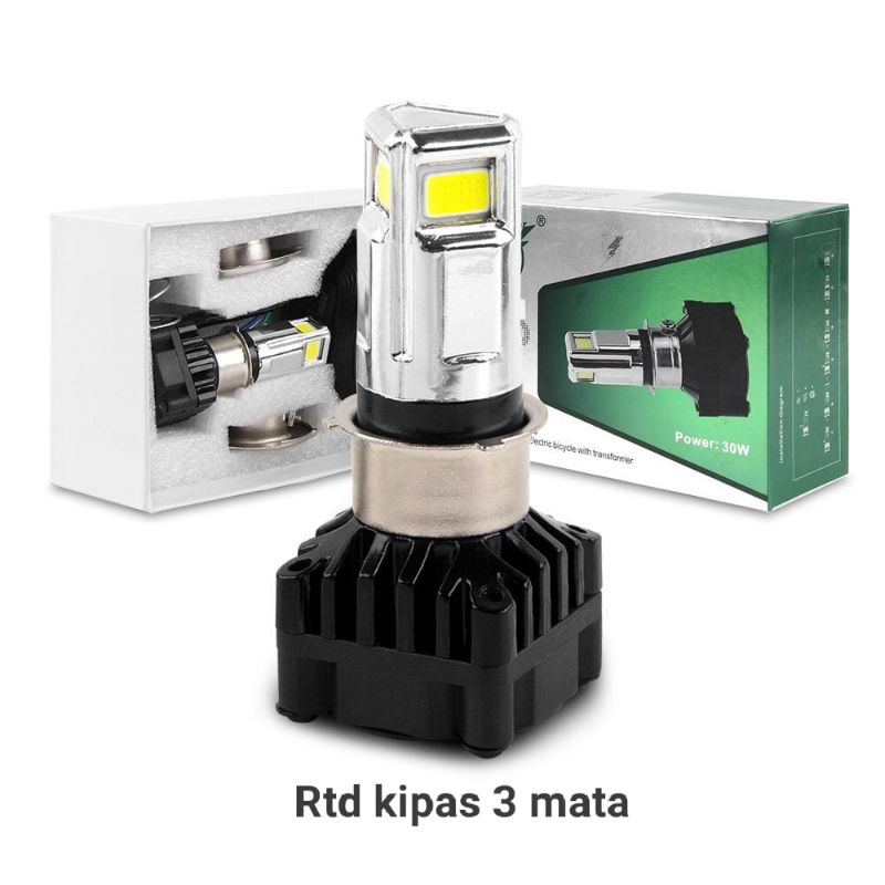 Bola Lampu / Headlamp LED RTD Kipas 3 Mata Rayton