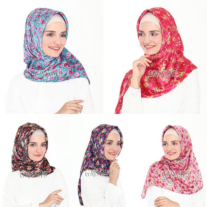 Murah Original Rawis Saudia Ansania Jilbab Wanita Hijab Kerudung Muslim Segi Empat Polos 40 warna i.