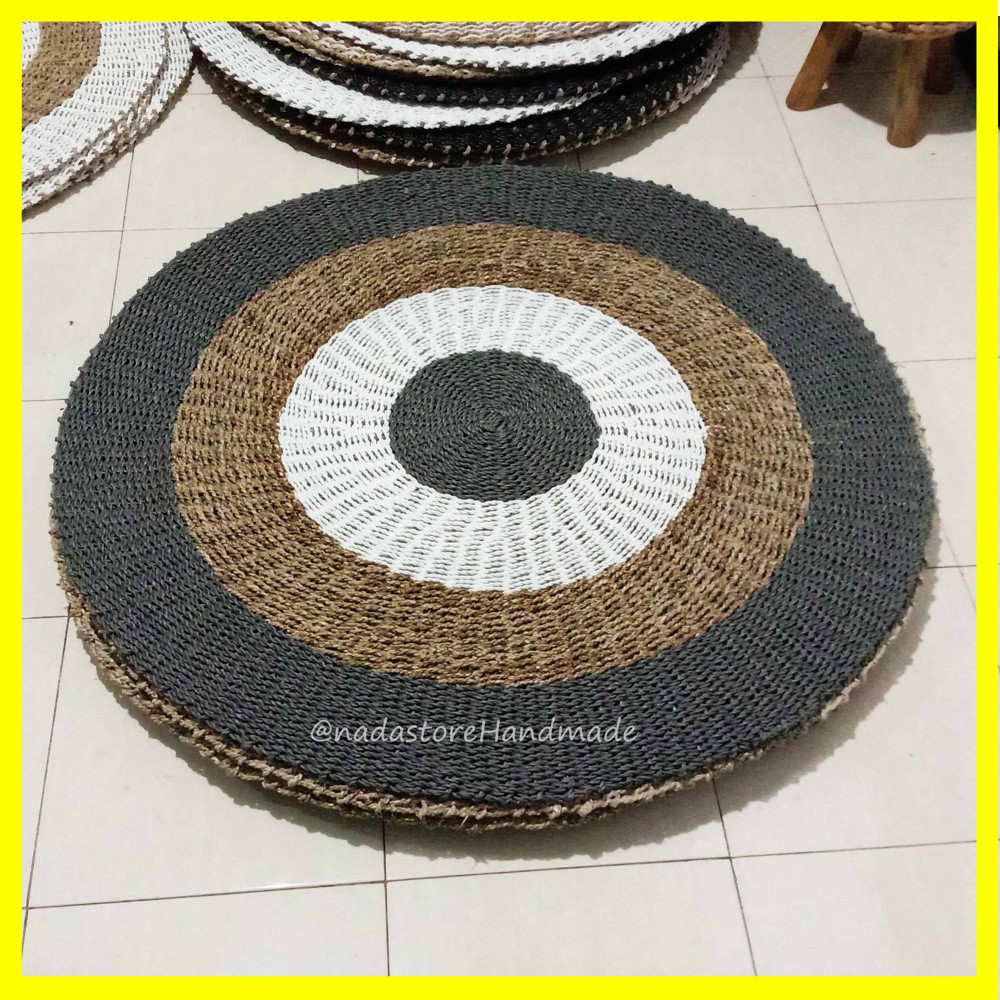 Rug Seagrass Diameter 120 cm / Karpet bulat / Karpet Anyaman / Alas lantai / keset