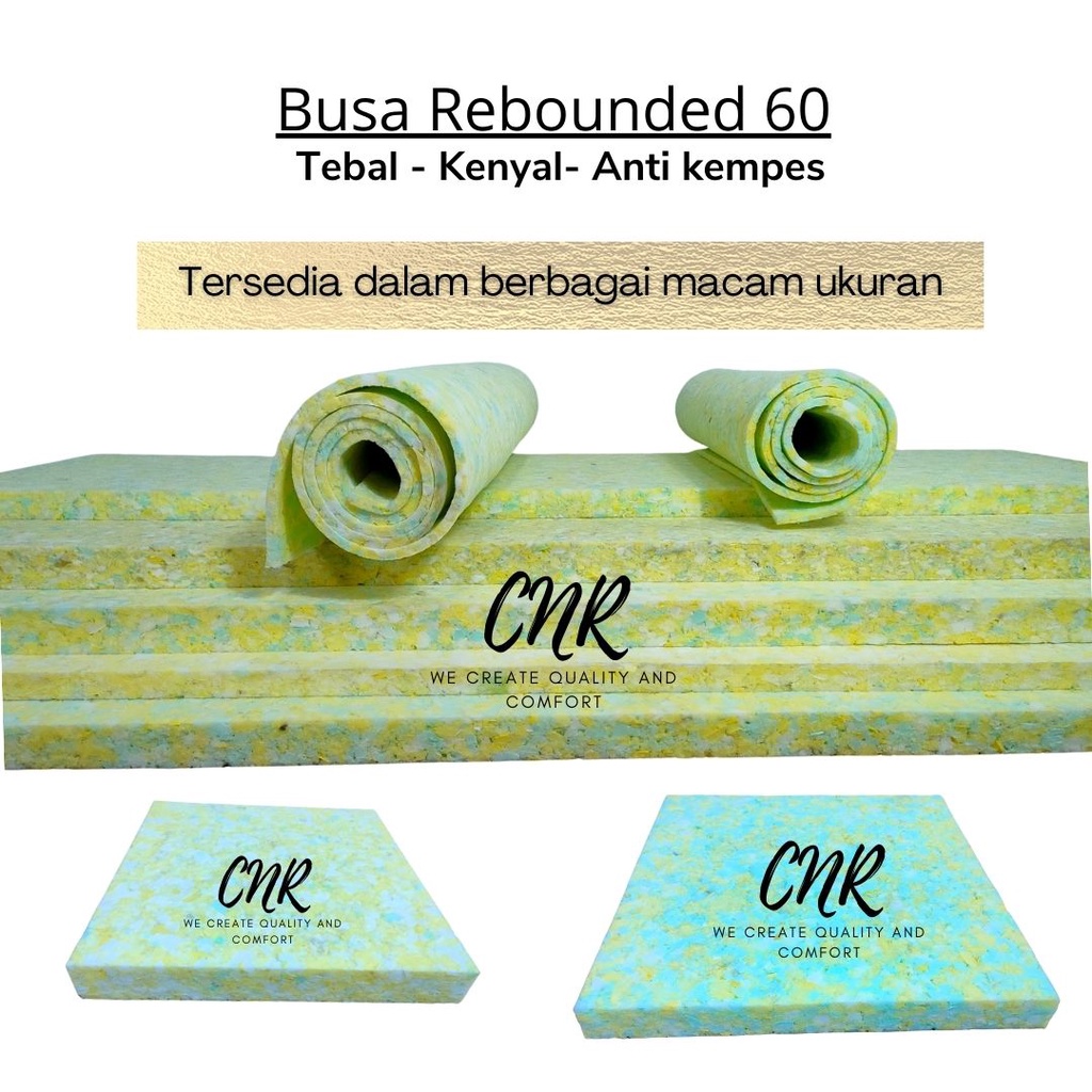 Busa Rebounded density 60 ukuran 100x200x2cm, untuk matras terapi tulang punggung, ranjang RS, jok k