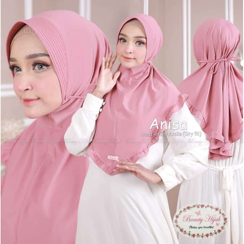 [Ori Beauty Hijab] ANISA••hijab instan jersey••bergo instan tali