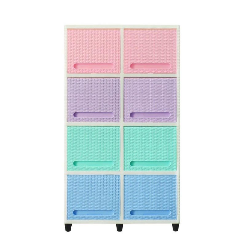 Club Plastik Furniture Double Club Flip Rattan Lemari Laci Cabinet Susun 4