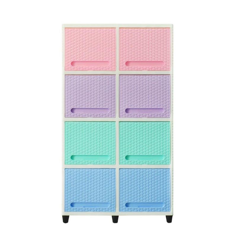 Club Plastik Furniture Double Club Flip Rattan Lemari Laci Cabinet Susun 4