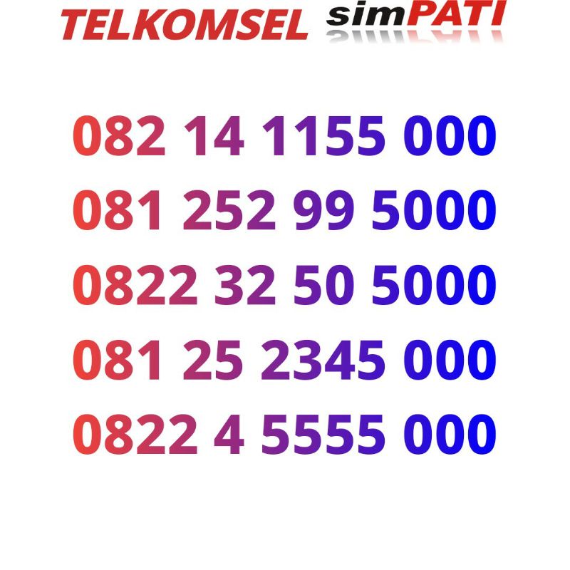 nomor cantik telkomsel simpati 5000