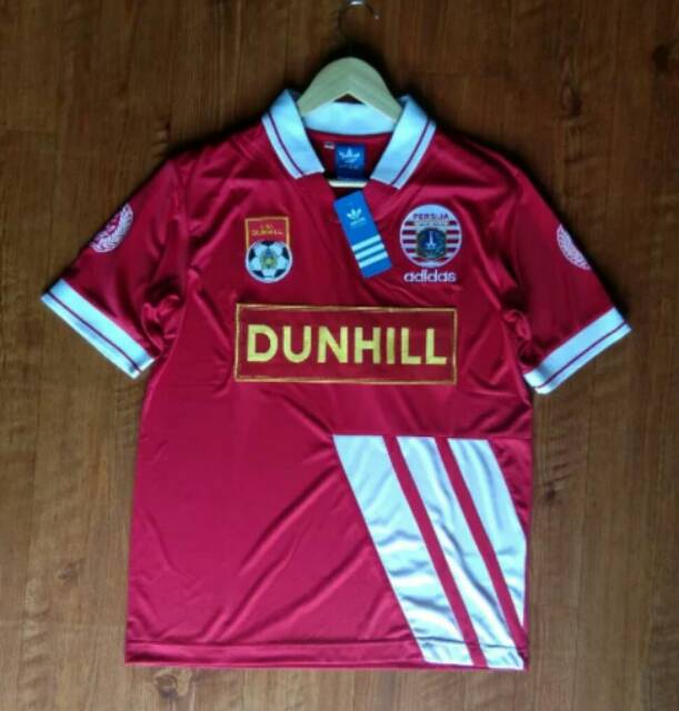 Jersey Persija ORIGINAL Adidas Liga Dunhill Home 1994 - 1995 Merah Apparel Retro