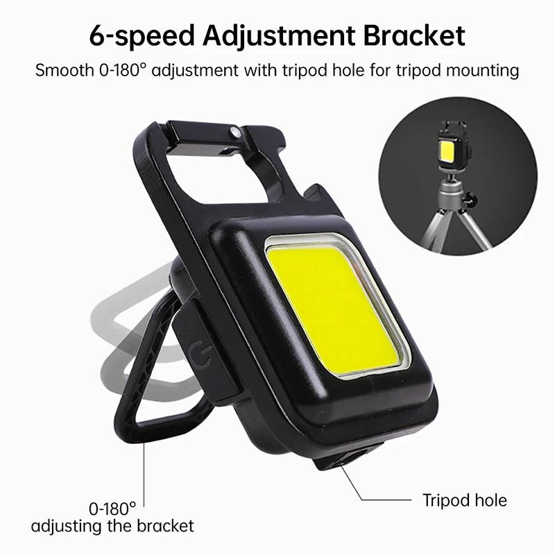 ( COD )Mini Cob Keychain Lampu Senter Led Portable Light Usb Rechargeable Emergency Dengan Gantungan Kunci camping kemah SAKU PEMBUKA BOTOL MAGNET SUPER TERANG