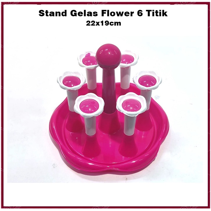 Stand Gelas Flower 6 Titik