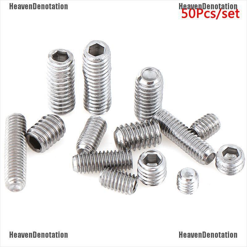 50Pcs Set Soket Sekrup Heksagonal Bahan Stainless Steel M3 M4 2-35mm