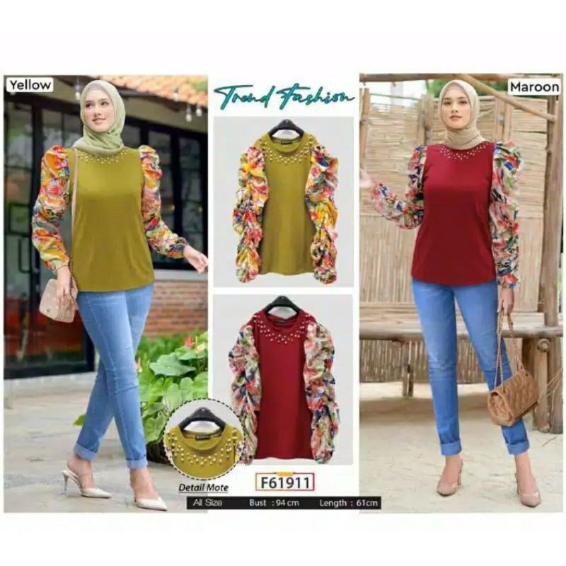 Atasan Balon Mutiara Rajut Import Brand EXTU