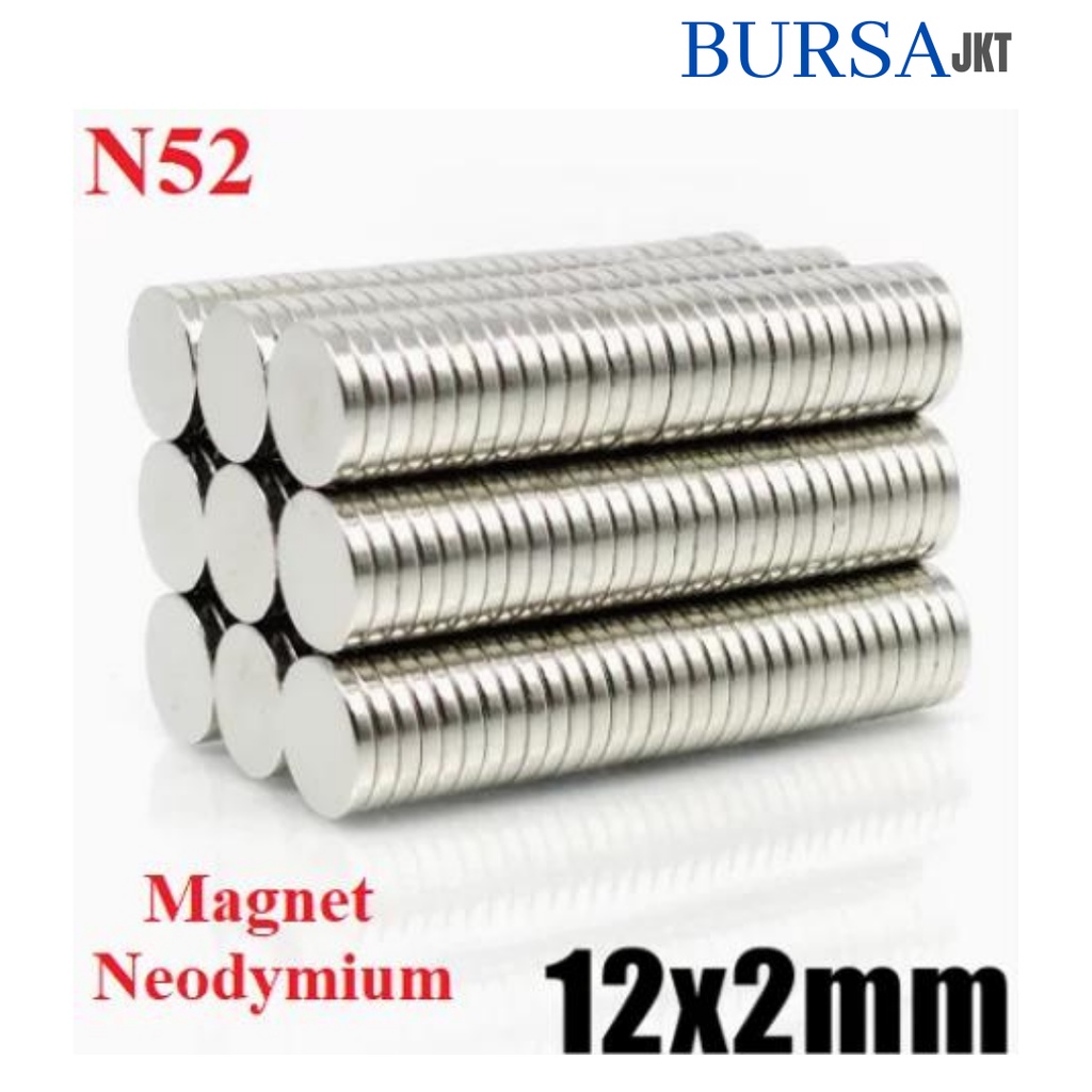 MAGNET SUPER KUAT N52 NEODYMIUM N52 BULAT STRONG NdFeB 12 x 2 MM
