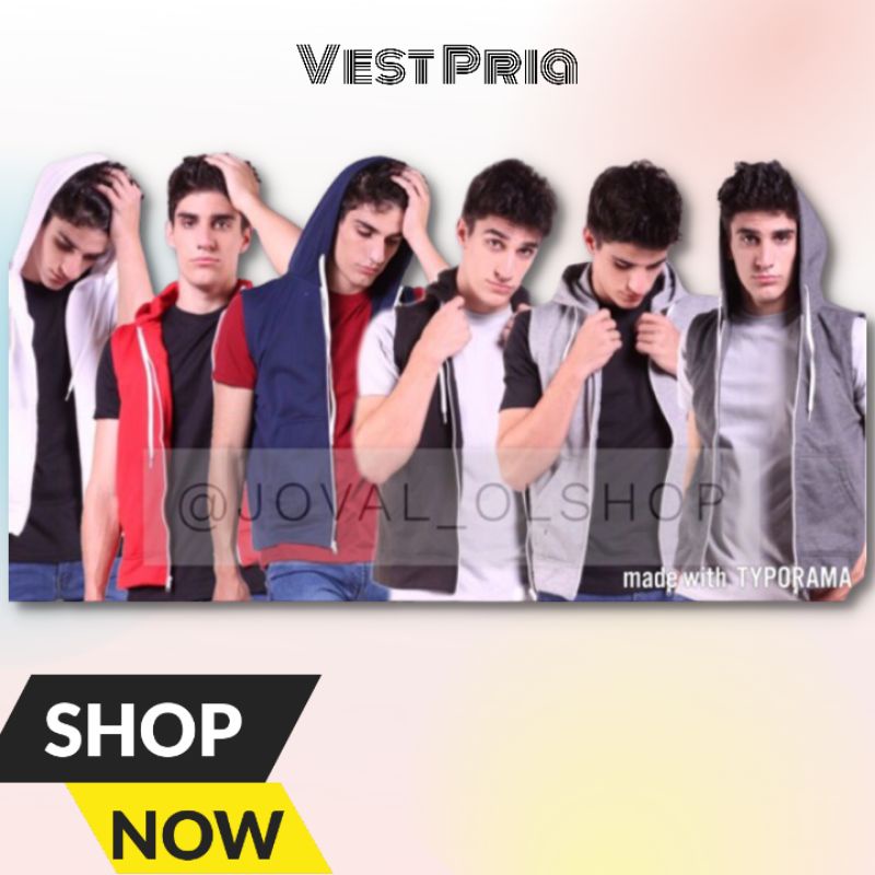 Jaket Vest Hoodie Pria